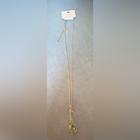 Vintage Necklace Boho Giraffe Enamel Pendant Ombré Turquoise Green - Picture 2 of 8